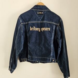 Vintage Britney Spears Denim Jacket Womens Large Cropped 2000s Pop Star Merch